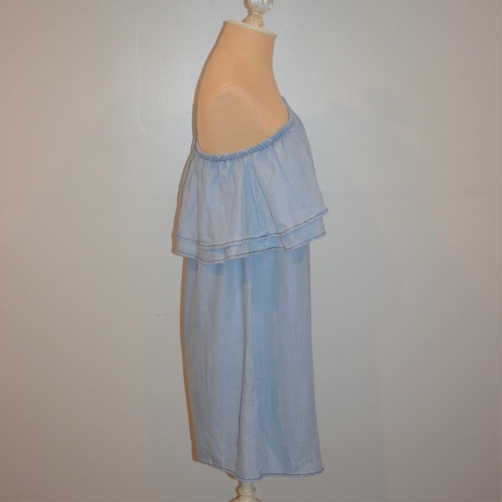 BB Dakota Isla Chambray One Shoulder Dress - Picture 2 of 5